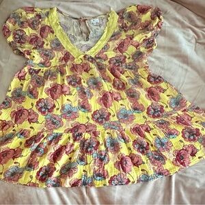 True Craft Yellow and Pink Floral Mini dress. EXCELLENT CONDITION